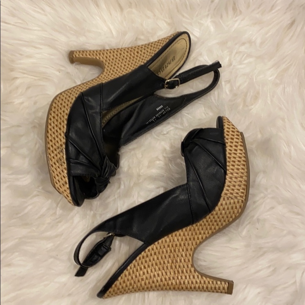 Black Bamboo ladies wedges size 7 1/2